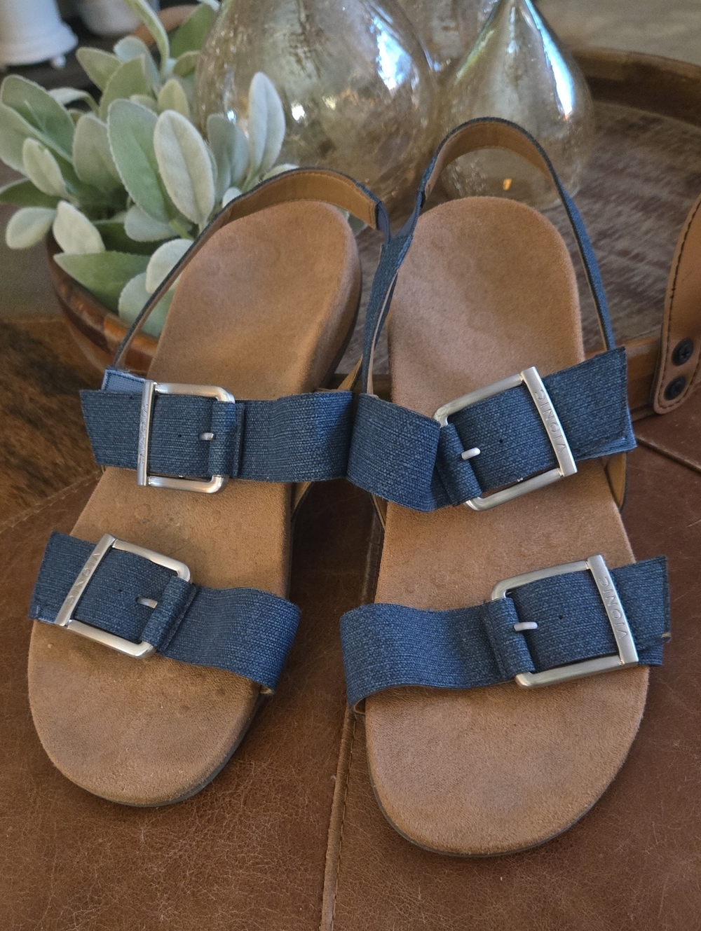 Vionic Navy Buckle-Strap Kids Sandals